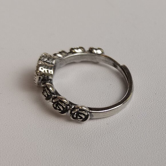 Second-hand women's vintage silver ring - Picture 5 of 5